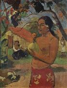 Paul Gauguin Woman Holdinga Fruit oil